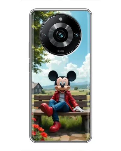 Чехол для Realme 11 Pro Plus с картинкой «Микки на скамейке»