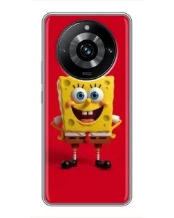 Чохол для Realme 11 Pro Plus з картинкою «Спанч Боб на червоному»