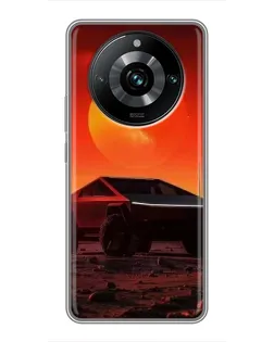 Чехол для Realme 11 Pro Plus с картинкой «Cybertruck на Марсе»