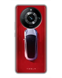 Чехол для Realme 11 Pro Plus с картинкой «Tesla Top View»