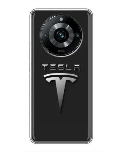 Чехол для Realme 11 Pro Plus с картинкой «Стальной логотип Tesla»