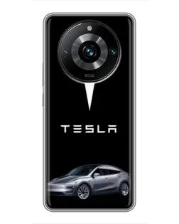 Чехол для Realme 11 Pro Plus с картинкой «Tesla Model Y»