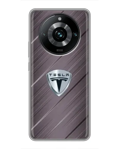 Чехол для Realme 11 Pro Plus с картинкой «Металлическая текстура Tesla»