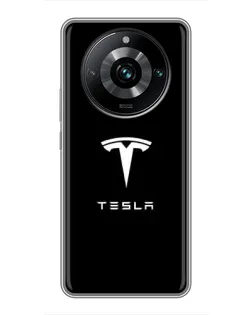 Чехол для Realme 11 Pro Plus с картинкой «Tesla White Logo»