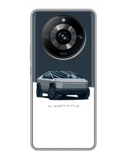 Чехол для Realme 11 Pro Plus с картинкой «Серебристый Cybertruck Tesla»