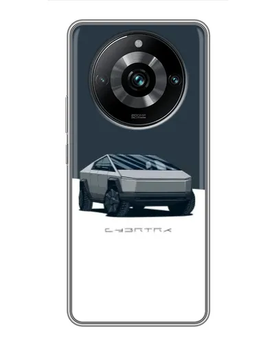Чехол для Realme 11 Pro Plus с картинкой «Серебристый Cybertruck Tesla»