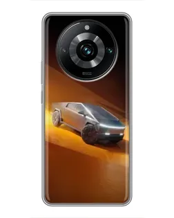 Чехол для Realme 11 Pro Plus с картинкой «Cybertruck в пустыне»