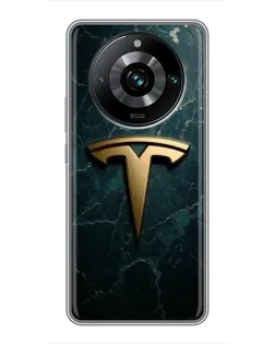 Чехол для Realme 11 Pro Plus с картинкой «Мраморная Tesla Gold»