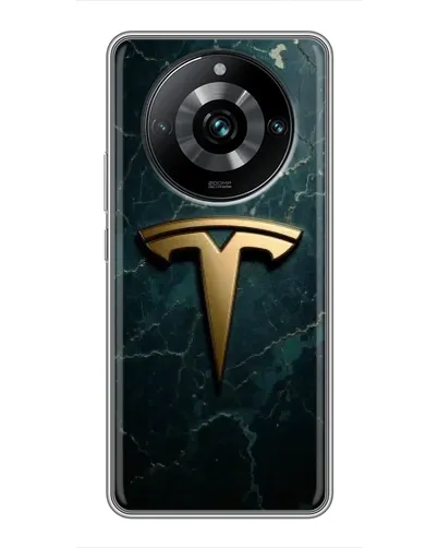 Чехол для Realme 11 Pro Plus с картинкой «Мраморная Tesla Gold»