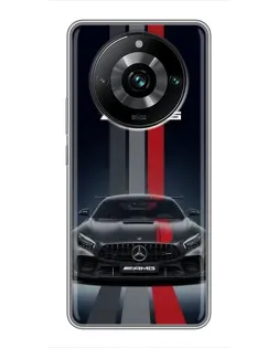 Чохол для Realme 11 Pro Plus з картинкою «Mercedes — білий карбон» Чохол для Realme 11 Pro Plus з картинкою «Mercedes — білий карбон»
