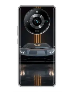 Чохол для Realme 11 Pro Plus з картинкою «Lamborghini золоті лінії»