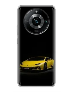 Чохол для Realme 11 Pro Plus з картинкою «Lamborghini жовтий акцент»