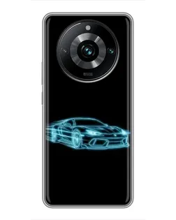 Чохол для Realme 11 Pro Plus з картинкою «Неоновий контур Lamborghini»