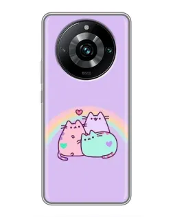 Чохол для Realme 11 Pro Plus з картинкою «Веселкові Пушини»
