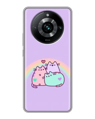 Чохол для Realme 11 Pro Plus з картинкою «Веселкові Пушини»