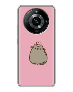 Чохол для Realme 11 Pro Plus з картинкою «Pusheen серце»