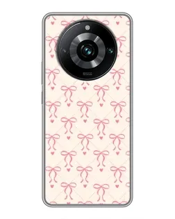 Чехол для Realme 11 Pro Plus с картинкой «Розовые бантики Coquette»