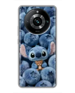 Чехол для Realme 11 Pro Plus с картинкой «Стич и голубика»