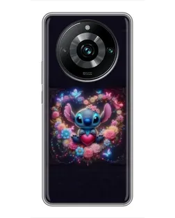 Чехол для Realme 11 Pro Plus с картинкой «Stitch в цветах»