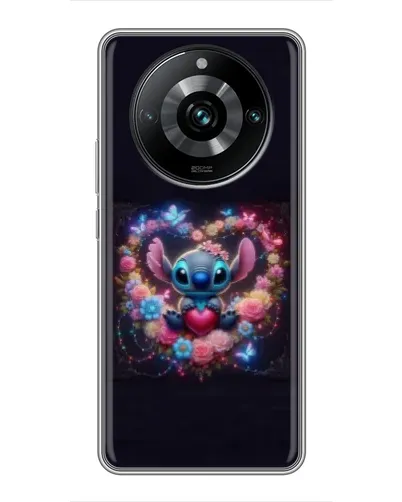 Чехол для Realme 11 Pro Plus с картинкой «Stitch в цветах»
