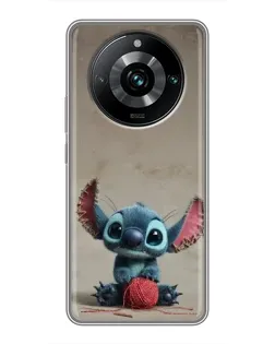 Чехол для Realme 11 Pro Plus с картинкой «Стич на коричневом фоне»