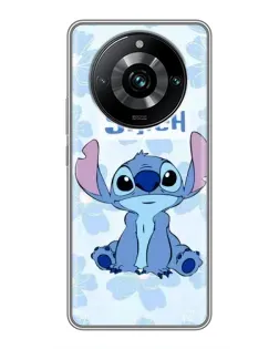 Чехол для Realme 11 Pro Plus с картинкой «Stitch среди цветов»