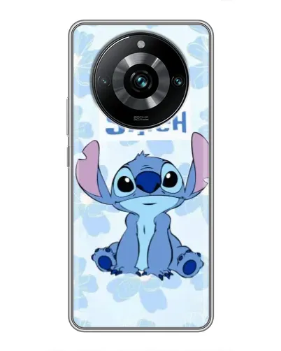 Чехол для Realme 11 Pro Plus с картинкой «Stitch среди цветов»