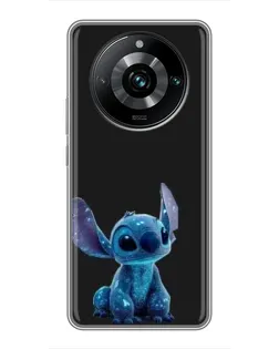Чехол для Realme 11 Pro Plus с картинкой «Стич на черном»
