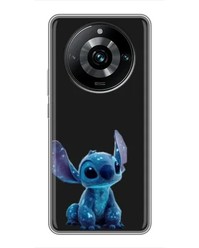 Чехол для Realme 11 Pro Plus с картинкой «Стич на черном»