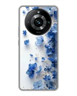 Чохол для Realme 11 Pro Plus з картинкою «Блакитний квітковий каскад»