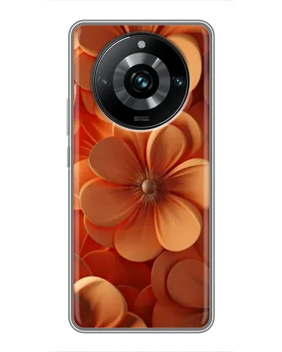 Чохол для Realme 11 Pro Plus з картинкою «Помаранчева макро квітка»