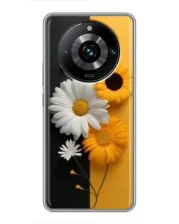 Чохол для Realme 11 Pro Plus з картинкою «Соняшник та ромашка»