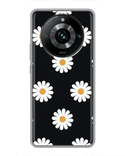 Чохол для Realme 11 Pro Plus з картинкою «Ромашки на чорному»