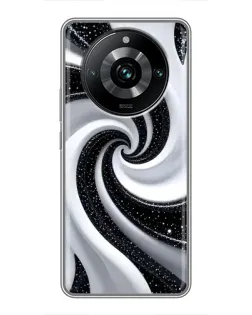 Чохол для Realme 11 Pro Plus з картинкою «Чорно-біла спіраль»