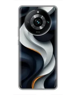 Чохол для Realme 11 Pro Plus з картинкою «Об'ємні чорно-білі стрічки»