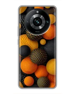 Чохол для Realme 11 Pro Plus з картинкою «Об'ємні помаранчеві сфери»