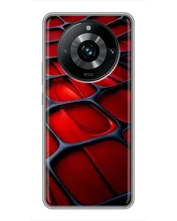 Чохол для Realme 11 Pro Plus з картинкою «Червона глянцева сітка»