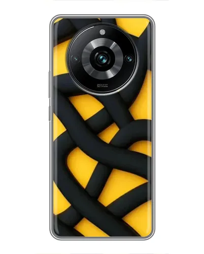 Чохол для Realme 11 Pro Plus з картинкою «Чорне жовте переплетення» Чохол для Realme 11 Pro Plus з картинкою «Чорне жовте переплетення»