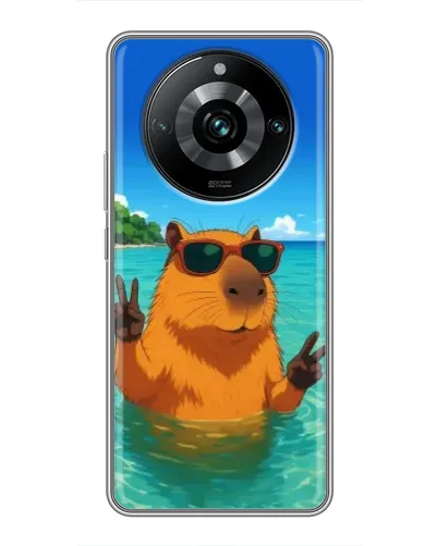Чехол для Realme 11 Pro Plus с картинкой «Морская капибара»
