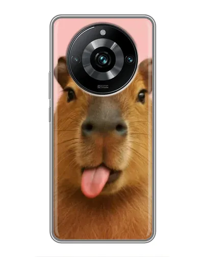 Чехол для Realme 11 Pro Plus с картинкой «Капибара с языком»