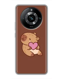 Чохол для Realme 11 Pro Plus з картинкою «Капібара з серцем»