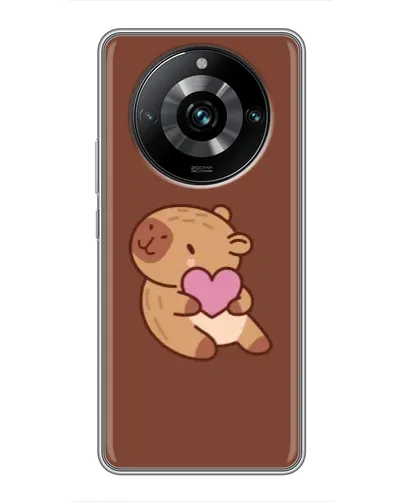 Чехол для Realme 11 Pro Plus с картинкой «Капибара с сердцем»