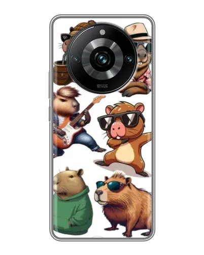 Чехол для Realme 11 Pro Plus с картинкой «Крутые капибары музыканты»
