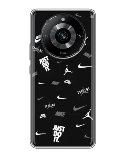 Чехол для Realme 11 Pro с картинкой «Nike Black Pattern» Чехол для Realme 11 Pro с картинкой «Nike Black Pattern»