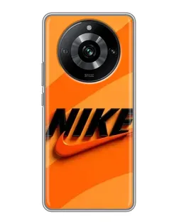 Чехол для Realme 11 Pro с картинкой «Оранжевый драйв Nike»