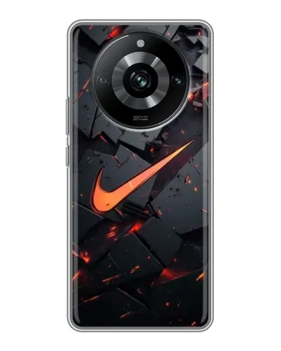 Чехол для Realme 11 Pro с картинкой «Nike — эффект разломов»