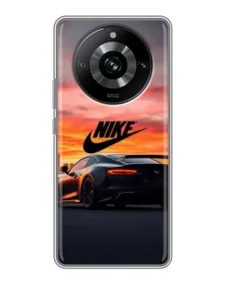 Чехол для Realme 11 Pro с картинкой «Nike и суперкар»