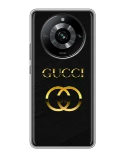 Чехол для Realme 11 Pro с картинкой «Золотой логотип Gucci»