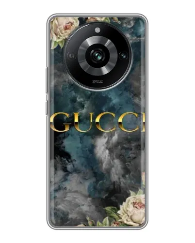 Чехол для Realme 11 Pro с картинкой «Абстрактные цветы Gucci» Чехол для Realme 11 Pro с картинкой «Абстрактные цветы Gucci»