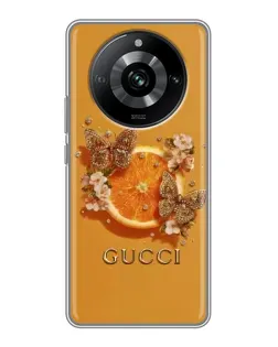 Чохол для Realme 11 Pro з картинкою «Gucci — золоті метелики» Чохол для Realme 11 Pro з картинкою «Gucci — золоті метелики»